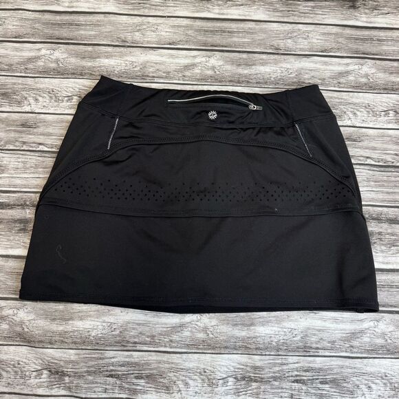 Tangerine Women's Black Athletic Mini Skirt S SM Small Zipper Pocket Mid Rise - Picture 12 of 12